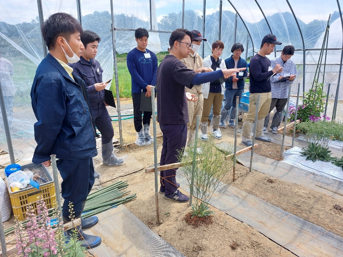 写真1　花き生産者ほ場視察の様子