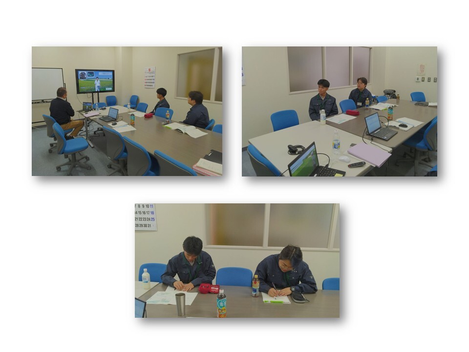 打合せ室での動画視聴の様子です