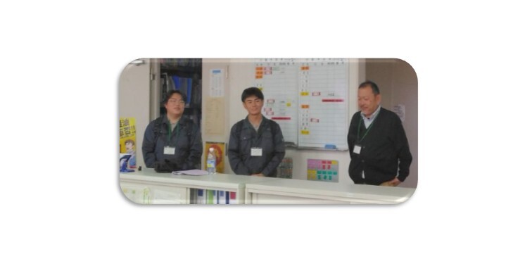 座学終了後、現場出発前の挨拶の様子です