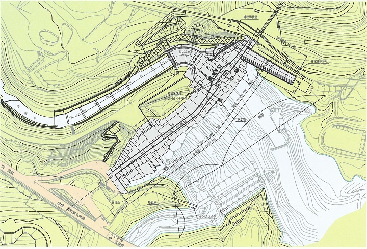 美唄ダムの平面図