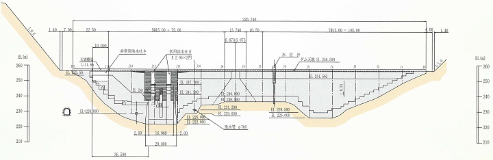 美唄ダム下流面展開図