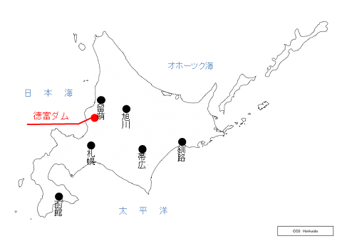 徳富ダムの位置図