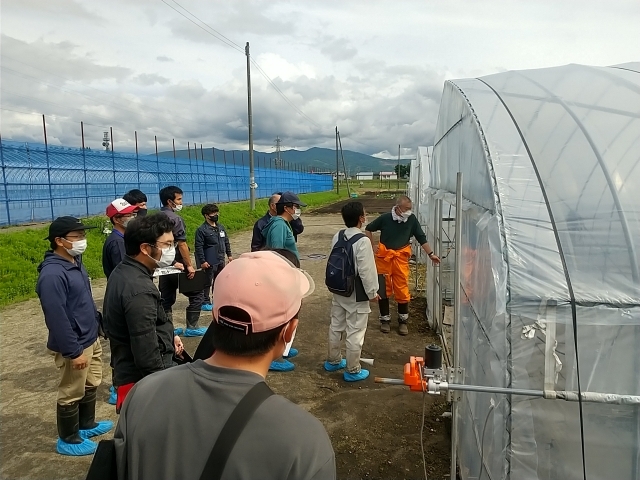 写真2　高設栽培ハウス